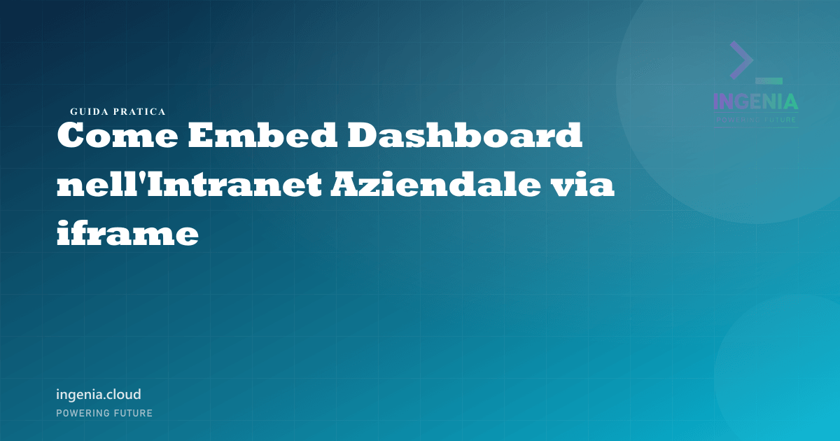 Come Embed Dashboard nell'Intranet Aziendale via iframe