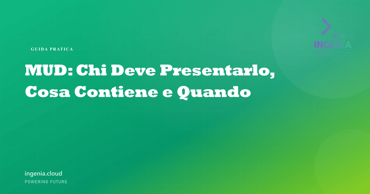 MUD: Chi Deve Presentarlo, Cosa Contiene e Quando